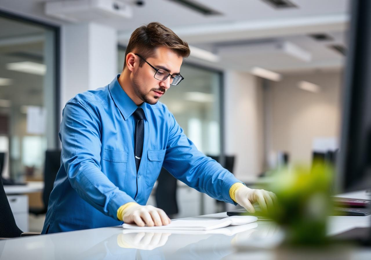 Cleaning a modern office